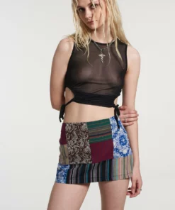 The Ragged Priest Primitive Patchwork Mini Skirt