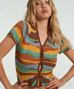 The Ragged Priest Milk It Basin Button Front Top