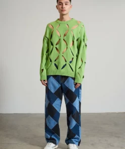 The Ragged Priest NEW ARRIVALS Checkmate Patchwork Skate Jean