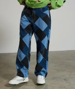 The Ragged Priest NEW ARRIVALS Checkmate Patchwork Skate Jean