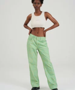 The Ragged Priest Green & Yellow Paisley Jean WOMEN'S