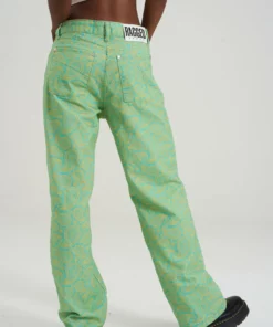 The Ragged Priest Green & Yellow Paisley Jean WOMEN'S 8 The Ragged Priest Green & Yellow Paisley Jean WOMEN'S