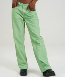 The Ragged Priest Green & Yellow Paisley Jean WOMEN'S
