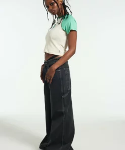 The Ragged Priest Ragged Green & White Raglan Tee