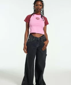 The Ragged Priest Ragged Pink Raglan Tee