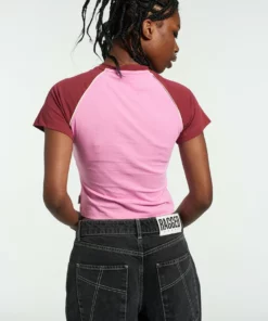 The Ragged Priest Ragged Pink Raglan Tee