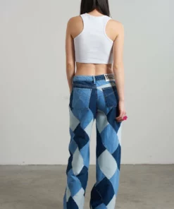 The Ragged Priest Patchwork Low Rise Baggy Jean