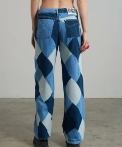 The Ragged Priest Patchwork Low Rise Baggy Jean
