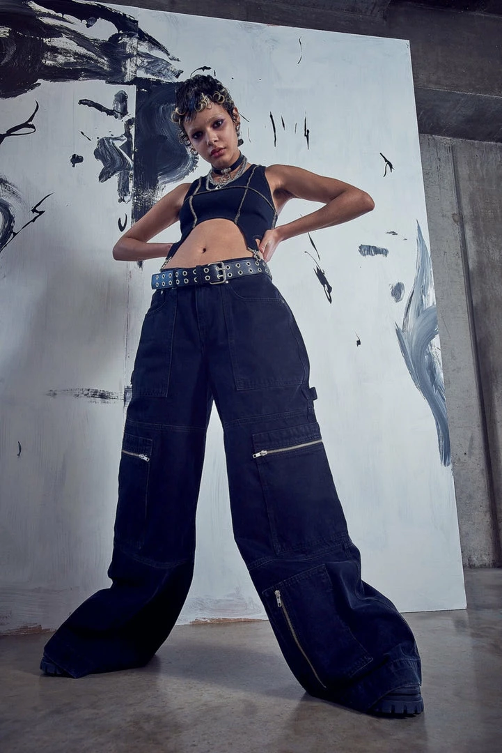 The Ragged Priest Zip Sweeper Jean - Charcoal 3 The Ragged Priest Zip Sweeper Jean - Charcoal