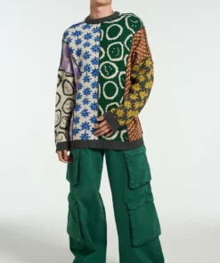 The Ragged Priest NEW ARRIVALS Torn Patchwork Jumper
