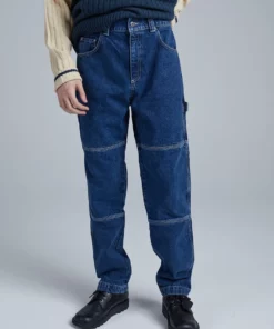 The Ragged Priest Kickers Classics Blue Denim Panelled Jeans MEN'S