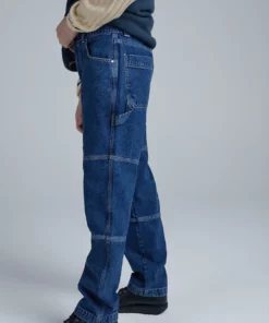 The Ragged Priest Kickers Classics Blue Denim Panelled Jeans MEN'S