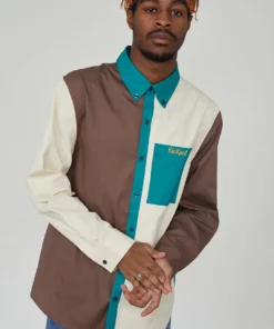 The Ragged Priest Kickers Classics Brown & Green Twill Shirt MEN'S