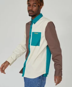 The Ragged Priest Kickers Classics Brown & Green Twill Shirt MEN'S