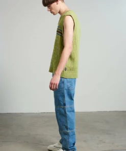 The Ragged Priest Kickers Classics Green Cable Knit Vest