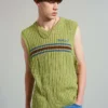 The Ragged Priest Kickers Classics Green Cable Knit Vest