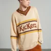 The Ragged Priest NEW ARRIVALS Kickers Classics Ecru V-Neck Jumper