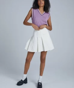 The Ragged Priest Kickers Classics Beige Denim Tennis Skirt