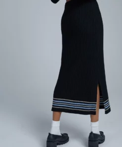 The Ragged Priest SHORTS & SKIRTS Kickers Classics Black Knit Midi Skirt