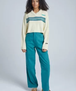 The Ragged Priest WOMEN'S Kickers Classics Beige Cropped Knit