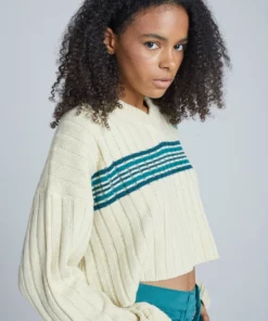 The Ragged Priest WOMEN'S Kickers Classics Beige Cropped Knit