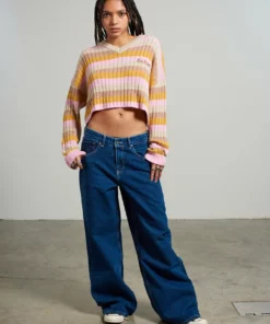 The Ragged Priest Kickers Classics Multi Stripe Cropped Knit NEW ARRIVALS