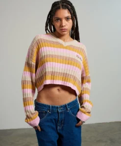 The Ragged Priest Kickers Classics Multi Stripe Cropped Knit NEW ARRIVALS