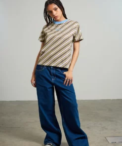 The Ragged Priest NEW ARRIVALS Kickers Classics Diagonal Stripe Short Sleeve Tee