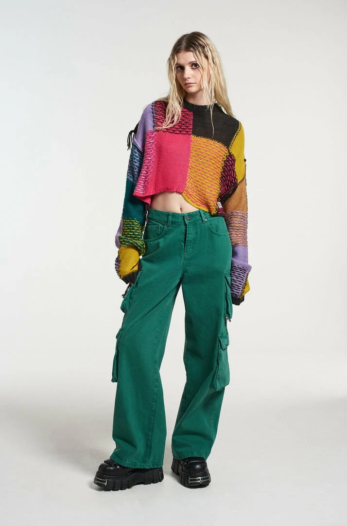 The Ragged Priest NEW ARRIVALS Mirage Patchwork Cropped Jumper 3 The Ragged Priest NEW ARRIVALS Mirage Patchwork Cropped Jumper