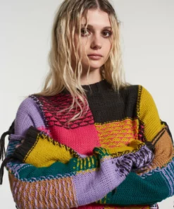 The Ragged Priest NEW ARRIVALS Mirage Patchwork Cropped Jumper