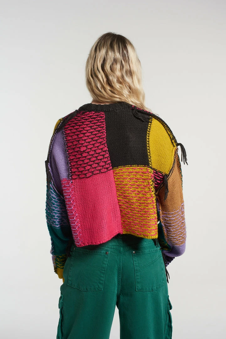 The Ragged Priest NEW ARRIVALS Mirage Patchwork Cropped Jumper 6 The Ragged Priest NEW ARRIVALS Mirage Patchwork Cropped Jumper