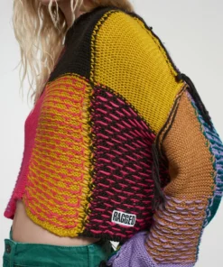 The Ragged Priest NEW ARRIVALS Mirage Patchwork Cropped Jumper 10 The Ragged Priest NEW ARRIVALS Mirage Patchwork Cropped Jumper