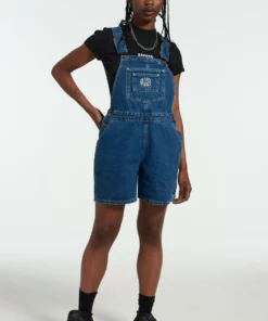 The Ragged Priest Ragged Blue Dungaree Shorts