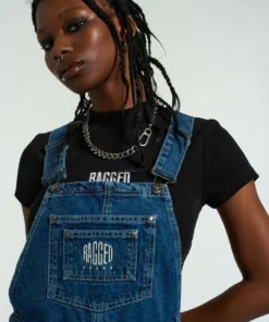 The Ragged Priest Ragged Blue Dungaree Shorts