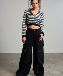 The Ragged Priest Zip Sweeper Jean - Charcoal 15 The Ragged Priest Zip Sweeper Jean - Charcoal