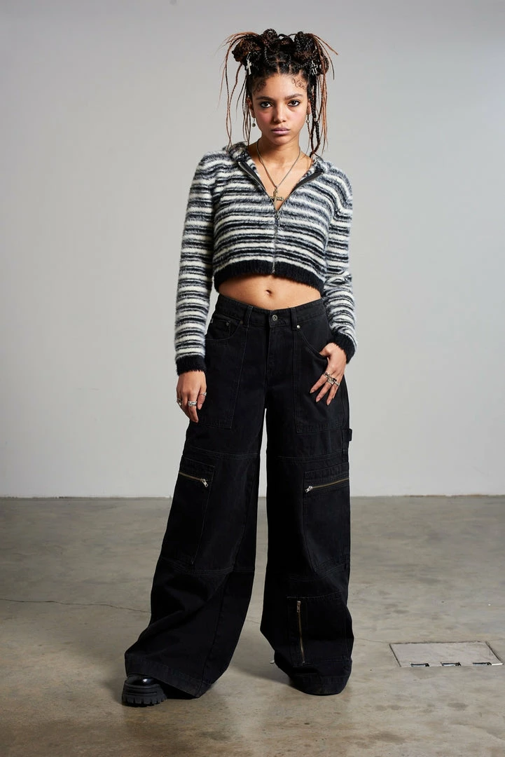 The Ragged Priest Zip Sweeper Jean - Charcoal 8 The Ragged Priest Zip Sweeper Jean - Charcoal