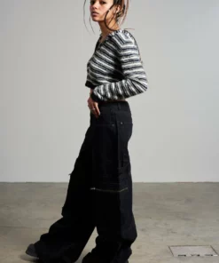 The Ragged Priest Zip Sweeper Jean - Charcoal 11 The Ragged Priest Zip Sweeper Jean - Charcoal