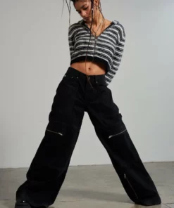 The Ragged Priest Zip Sweeper Jean - Charcoal 14 The Ragged Priest Zip Sweeper Jean - Charcoal