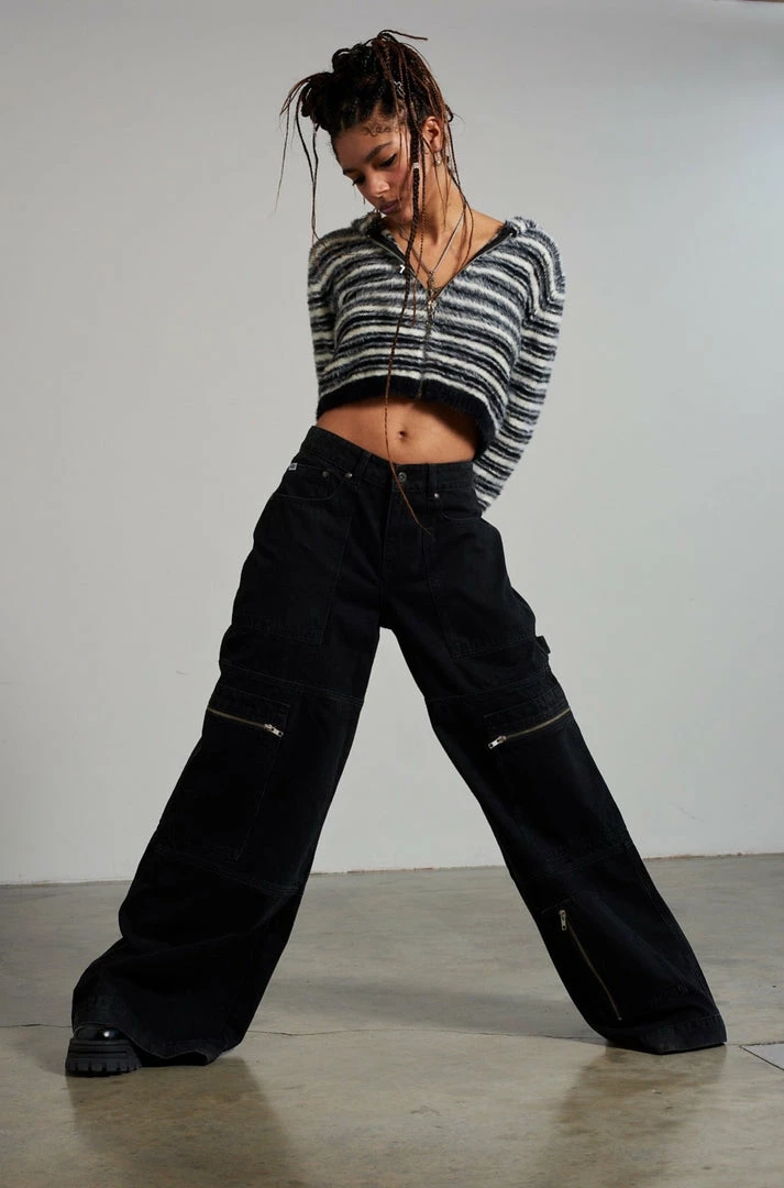 The Ragged Priest Zip Sweeper Jean - Charcoal 7 The Ragged Priest Zip Sweeper Jean - Charcoal