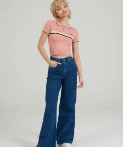 The Ragged Priest Kickers Classics Pink Polo Top WOMEN'S