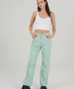 The Ragged Priest Wave Jean - Pink & Green