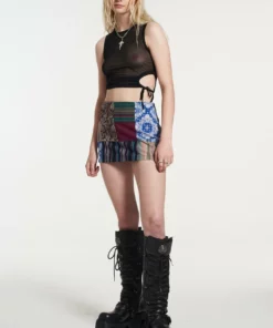 The Ragged Priest Primitive Patchwork Mini Skirt