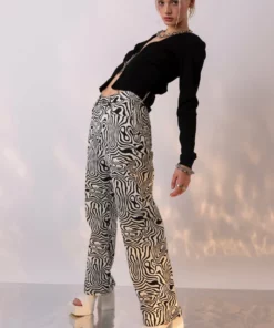 The Ragged Priest Marble Jean - Black & White WOMEN'S