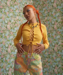 The Ragged Priest Cosmic Lace Up Top