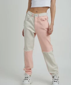 The Ragged Priest Equilibrium Jean - Pink & Beige WOMEN'S