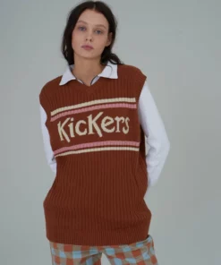 The Ragged Priest Kickers Classics Rust Oversized Knit Vest