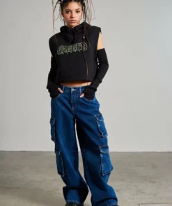 The Ragged Priest WOMEN'S Ragged Raw Hoodie Vest 7 The Ragged Priest WOMEN'S Ragged Raw Hoodie Vest