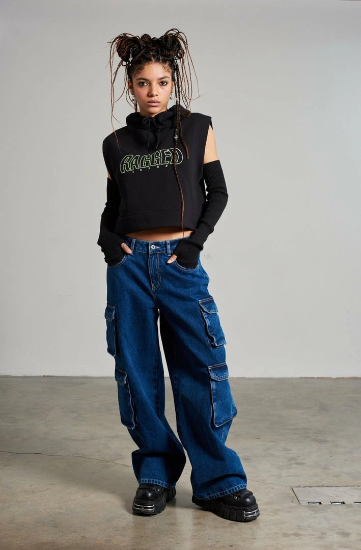 The Ragged Priest WOMEN'S Ragged Raw Hoodie Vest 3 The Ragged Priest WOMEN'S Ragged Raw Hoodie Vest