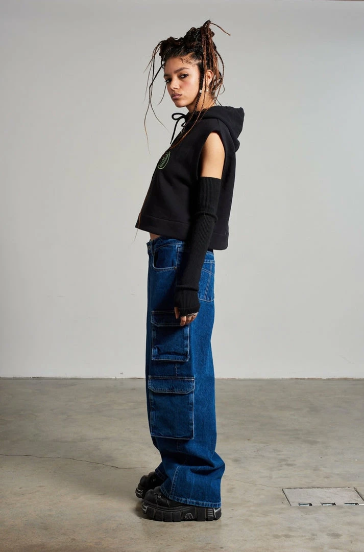 The Ragged Priest WOMEN'S Ragged Raw Hoodie Vest 4 The Ragged Priest WOMEN'S Ragged Raw Hoodie Vest