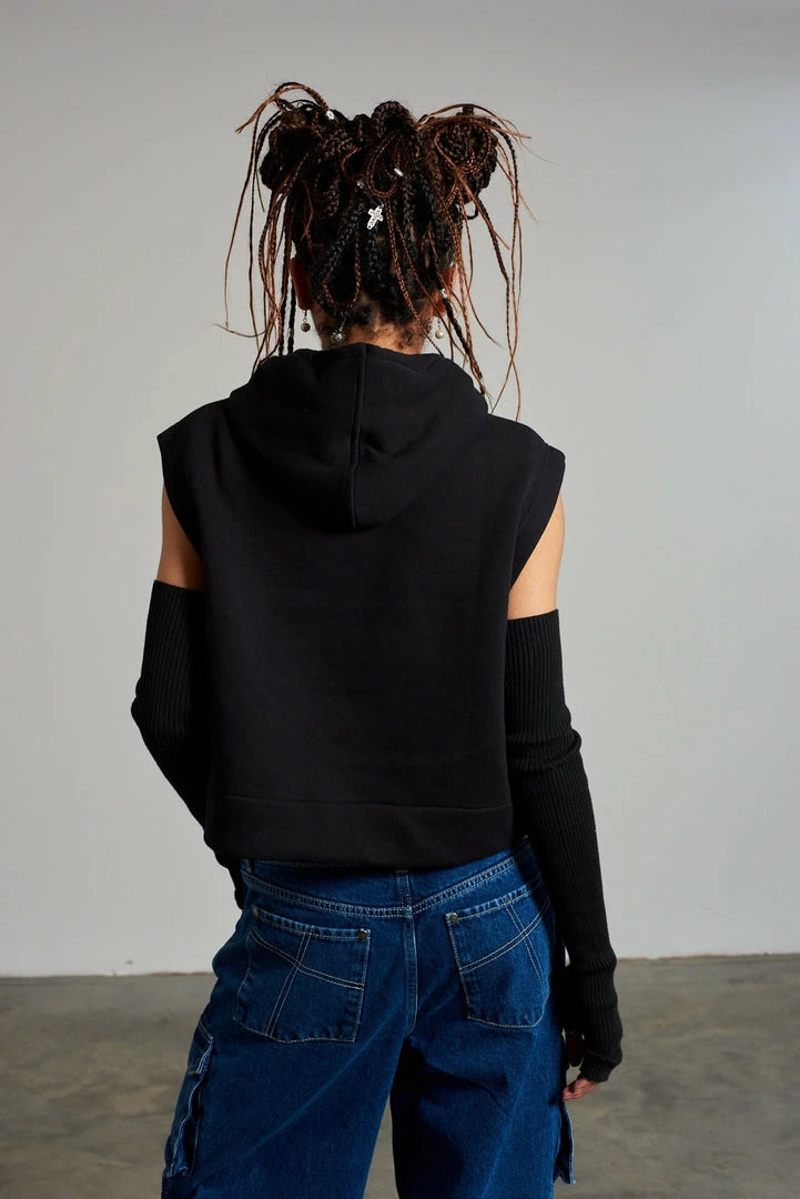 The Ragged Priest WOMEN'S Ragged Raw Hoodie Vest 5 The Ragged Priest WOMEN'S Ragged Raw Hoodie Vest